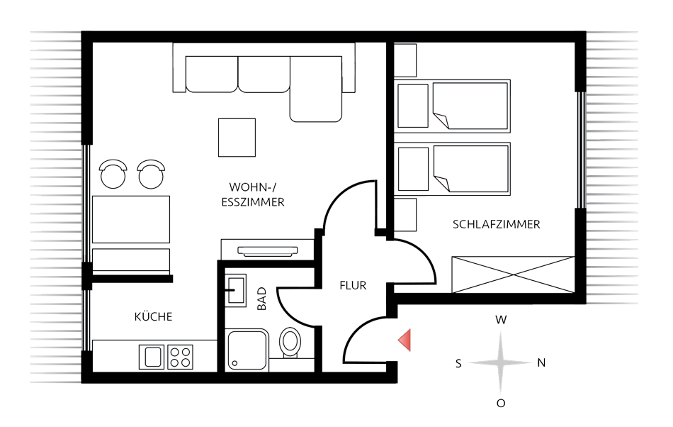Grundriss Ferienwohnung Gaubenkieker